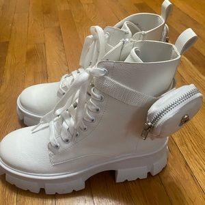 BNWOT Steve Madden Tanker P Womens Zipper Platform Combat & Lace-Up Boots